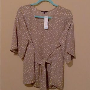 West Leo tie front blouse